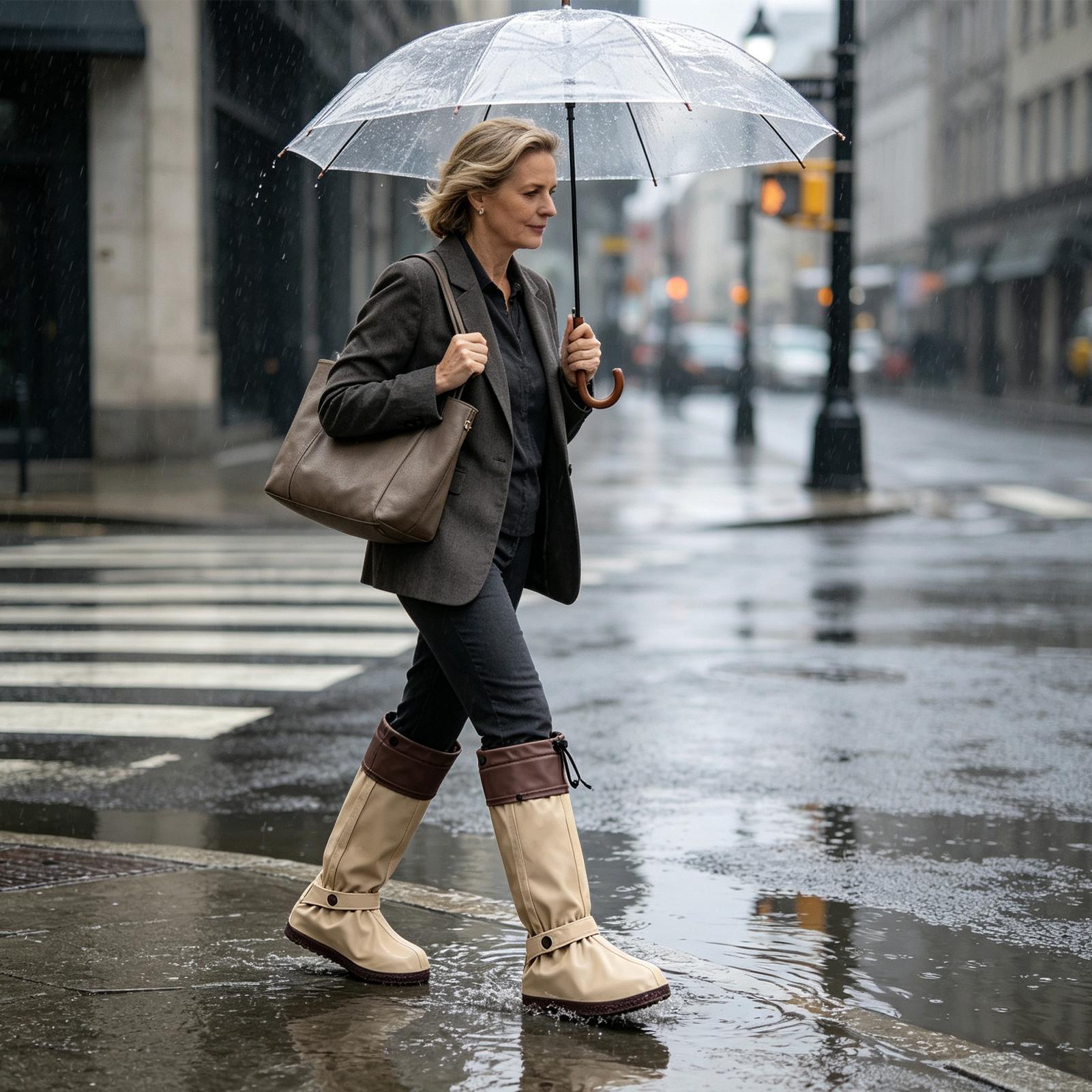 Cycling Commute Shoes - Rain Shoe Covers High Top Reusable