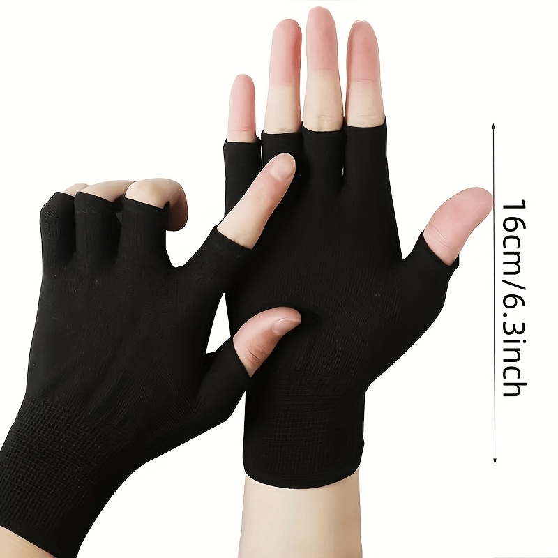 Black Knit Half Finger Gloves, - Cycling To Work recension och pris