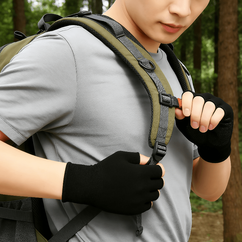 Black Knit Half Finger Gloves, - Cycling To Work recension och pris