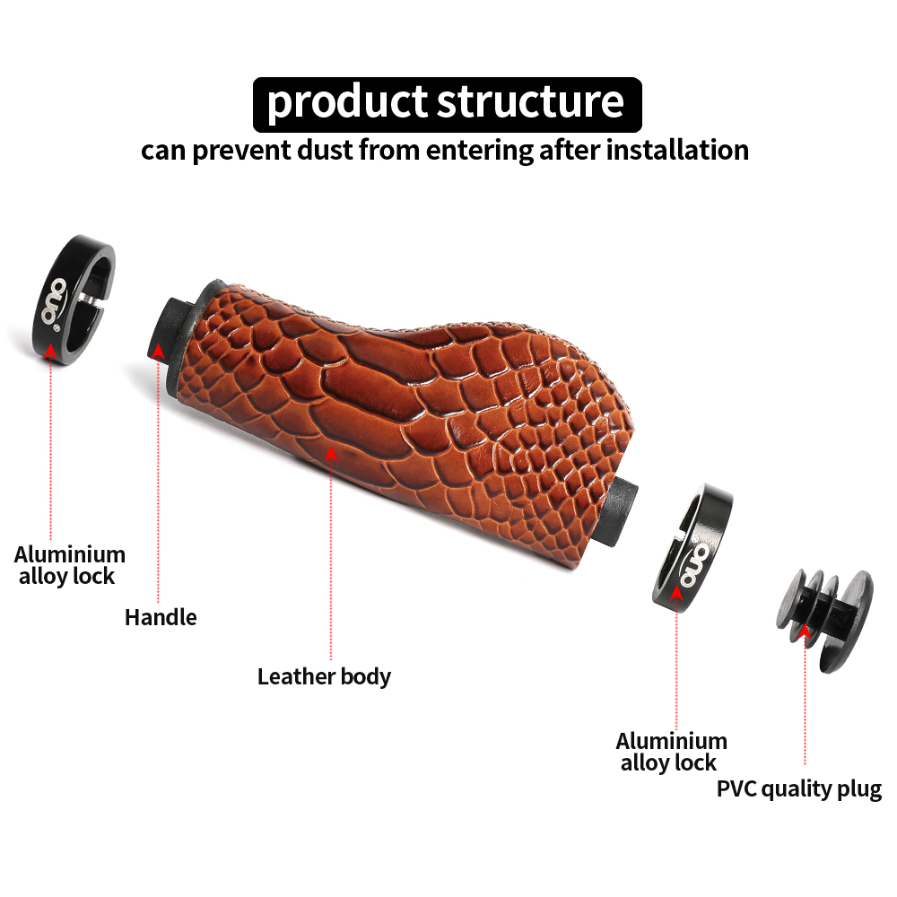 OUO Real Leather Bicycle Grips - Commuter Bike Lock recension och pris
