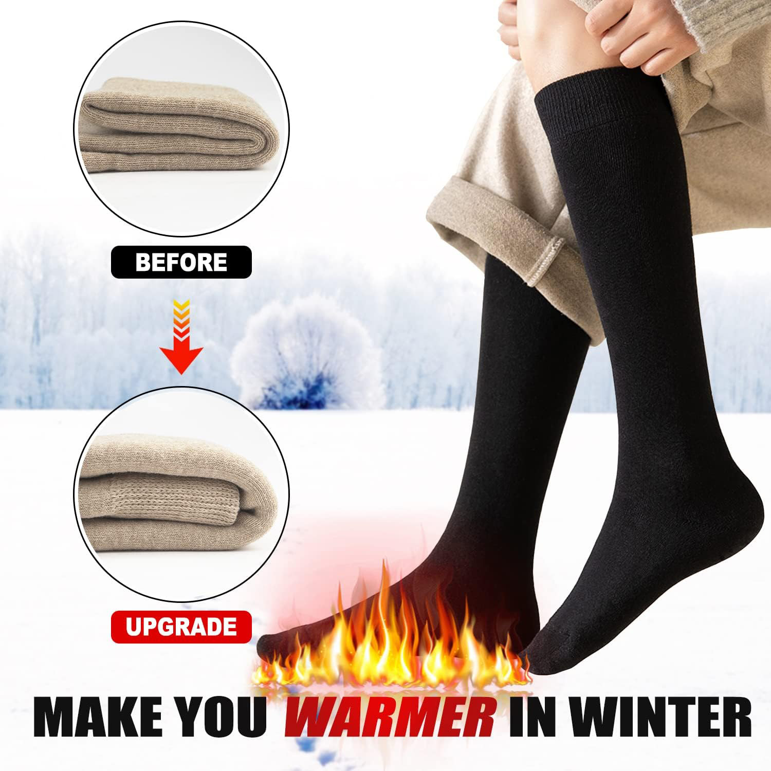 2 Pairs Fleece Warm Knee High  - Cycling To Work recension och pris